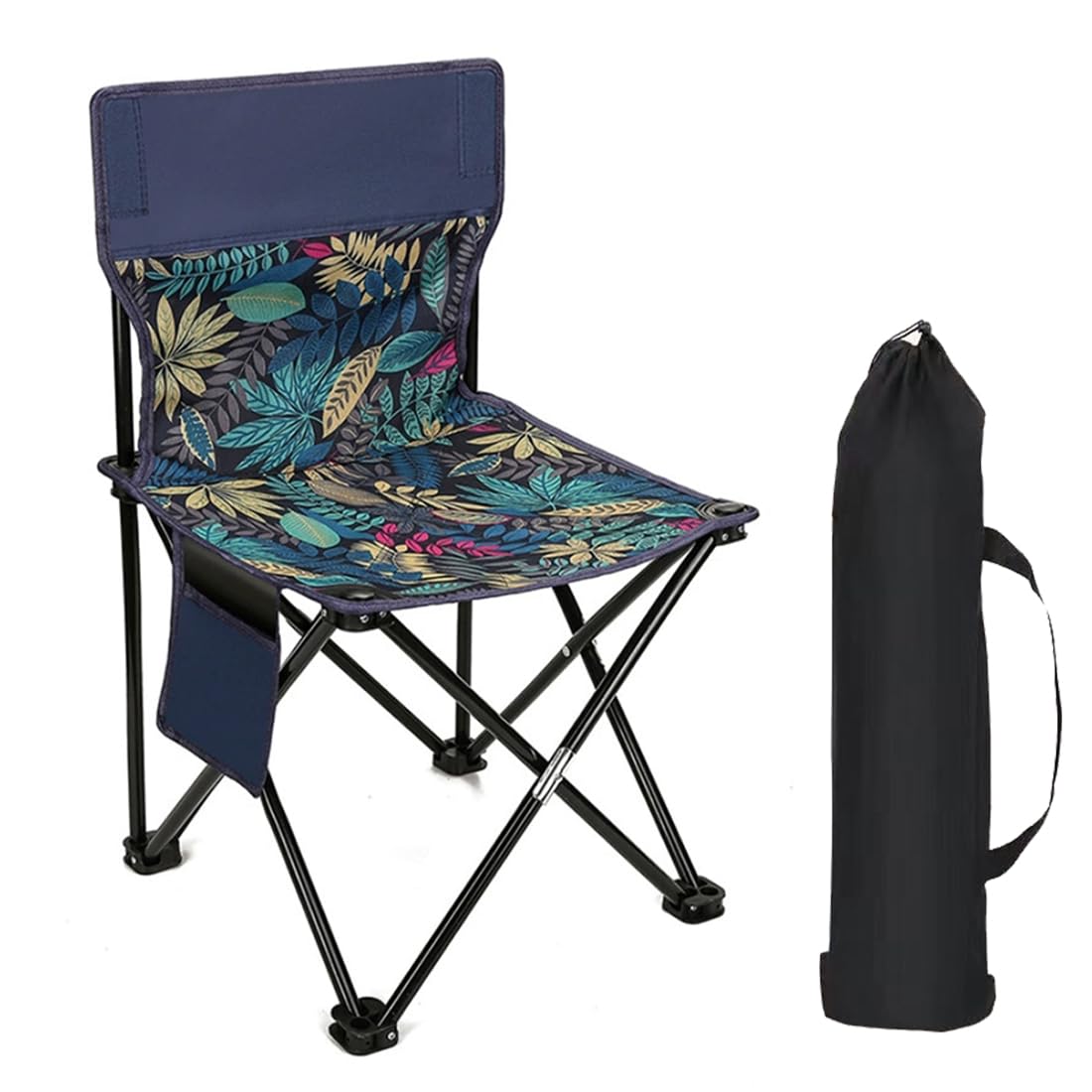 Ultralight Folding Camping Chair, Outdoor Backpacking Chair for Fishing, Hiking, Picnic, Camping, Travel, Beach, Fishing, Lawn, Concert, Foldable Camping Chair, 17.3''x12.2''x3.9'' (Leaf Patterns)