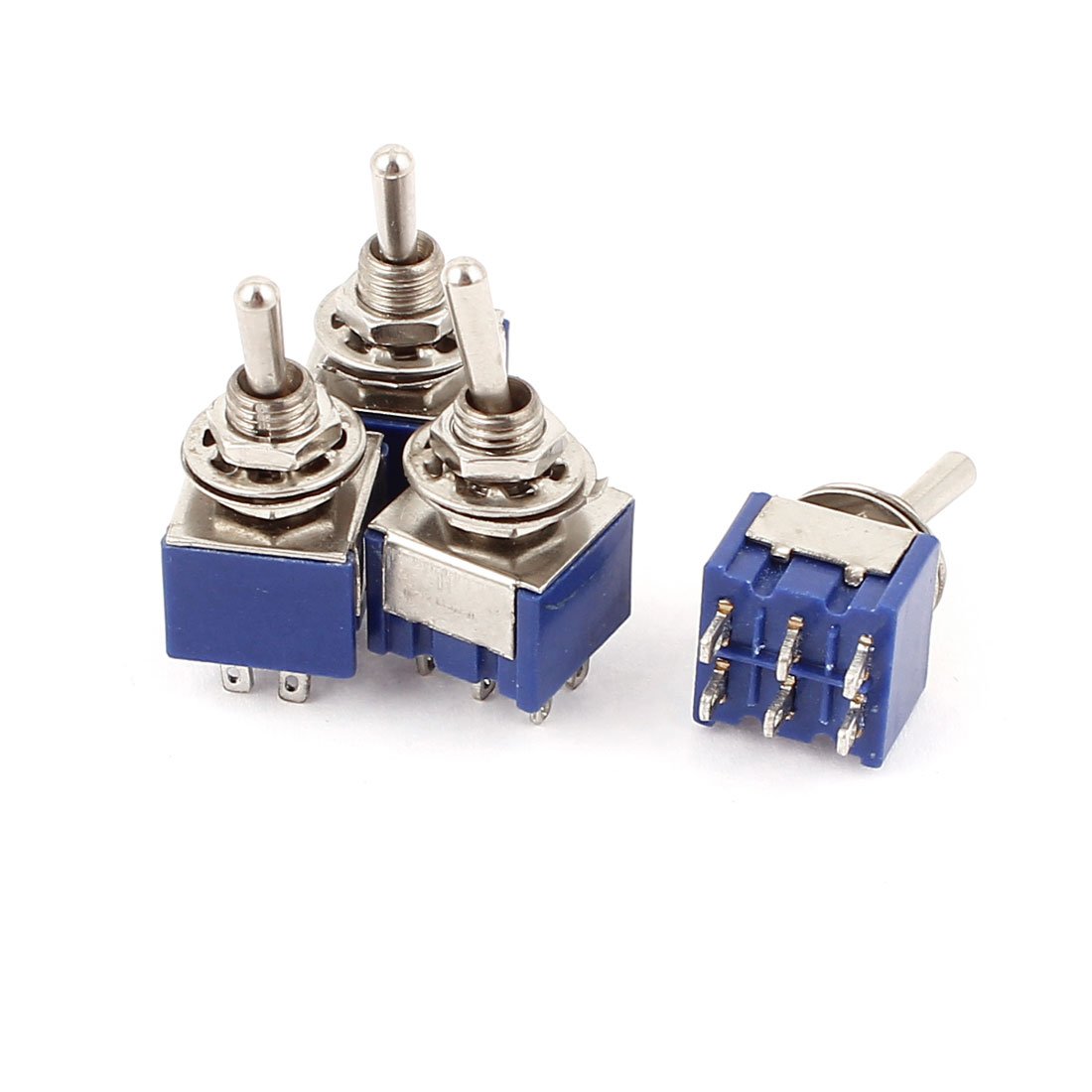 Sourcingmap A15062200ux0651 2 Position 6Pins DPDT ON-Off Micro Mini Toggle Switch AC 6 Amp 125V 4 Piece