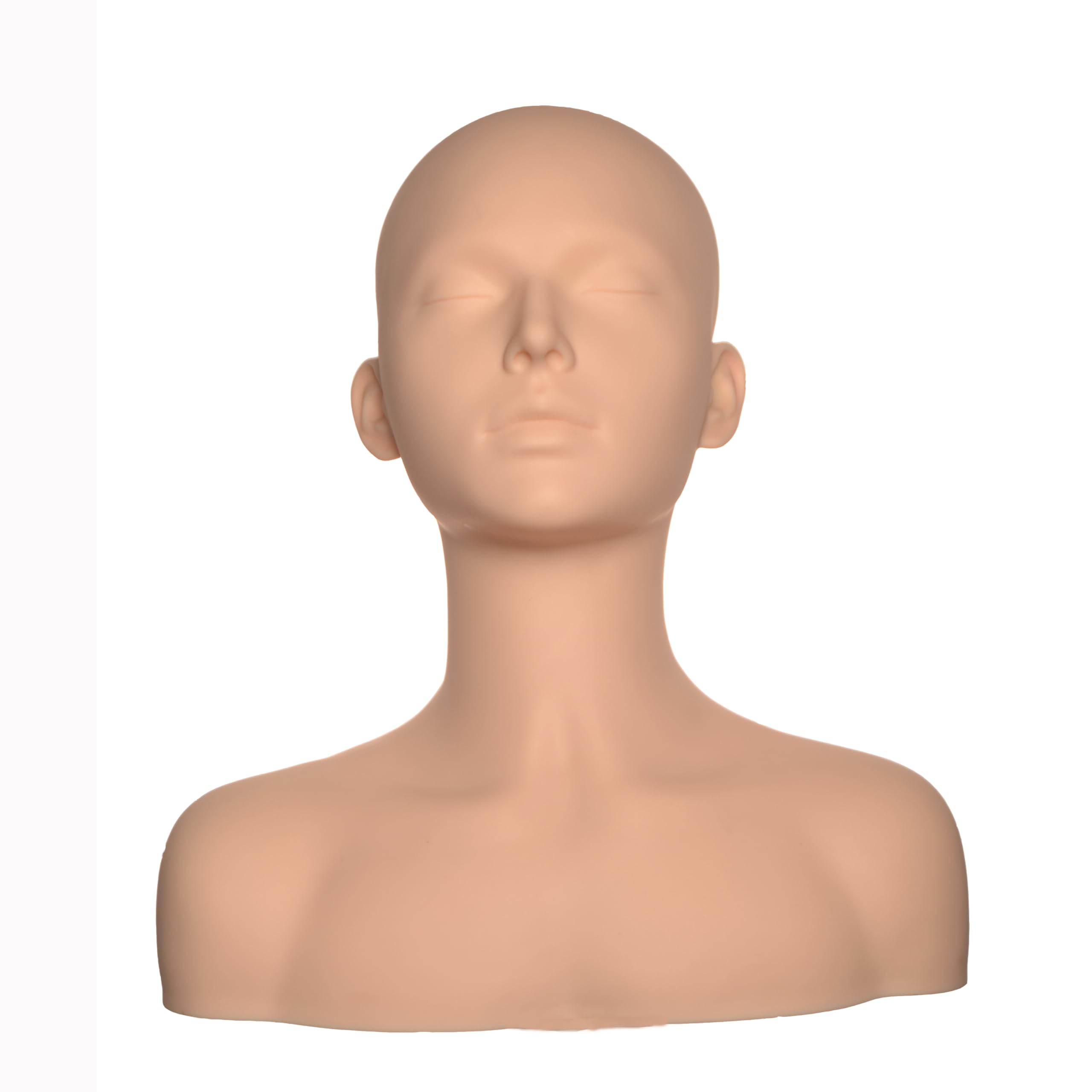 Photo 1 of 10-1 Big Ear Half Body Soft Silicone Cosmetology Esthetics Manikin Head with Shoulders Multi Function Massage Practice Head Model Wig Hat Display Facial