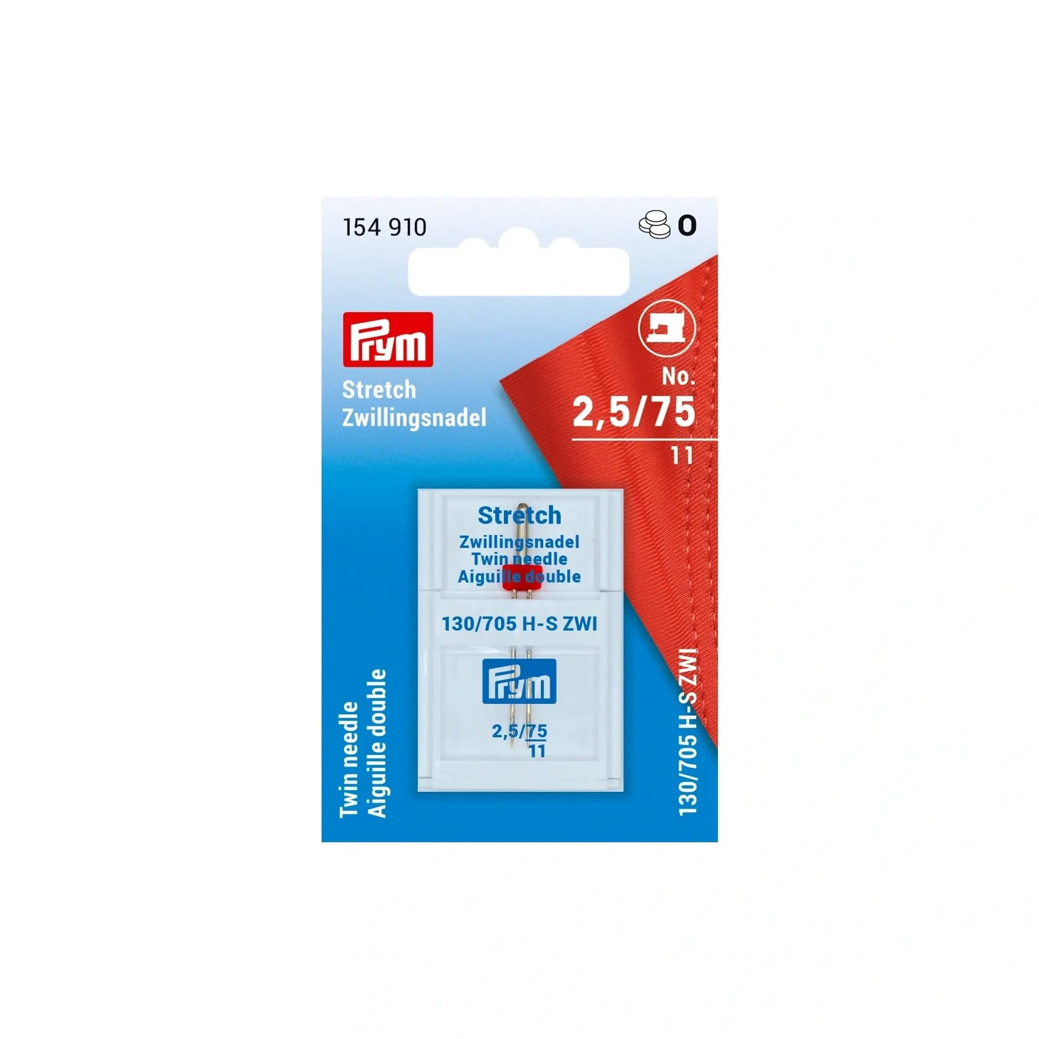 Prym - Twin Stretch (75-2.5) Sewing Machine Needles - 10 Pieces
