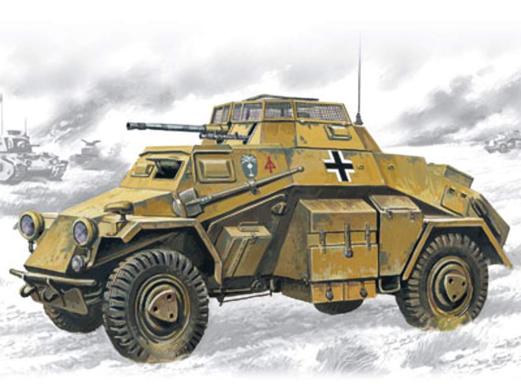 ICM ICM72411 1:72-Sd.Kfz.222, German Light Armoured Vehicle, 6.6 x 2 x 3 centimetres