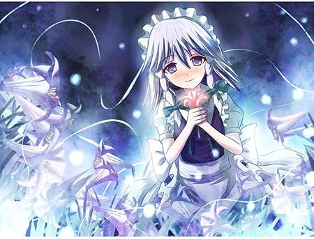 Amazon Co Jp Nc Diy5dダイヤモンド絵画アニメアニメダイヤモンドアートキットフルラウンドドリルdiy東方ダイヤモンド5dアニメキャラクター刺繡写真ウォールアート手作り絵画家の装飾12x16インチ フレームレス Generic