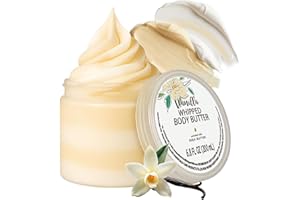 Vanilla Whipped Body Butter, Shea Body Butter for Women and Men Dry Skin, Natural Vanilla Lotion for Body Moisturizer-Deep Mo
