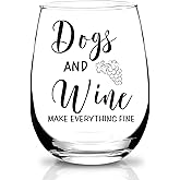KFK Dog Mom Gifts For Women,Funny Dogs Gift For Dog's Lover,Her,Christmas,Birthday Gifts For Dogg Mom,15oz Wine Glass For Dogss Lovers