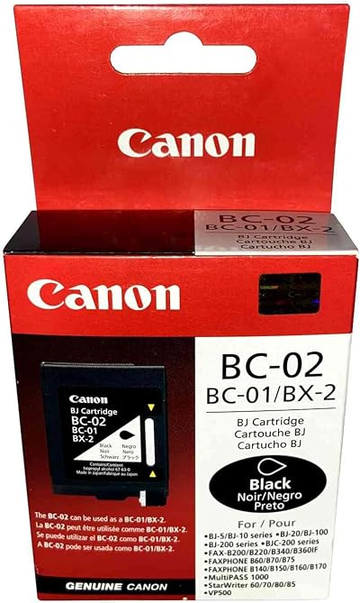 Canon BC-02 Black Ink Cartridge BC02 for Canon Printers