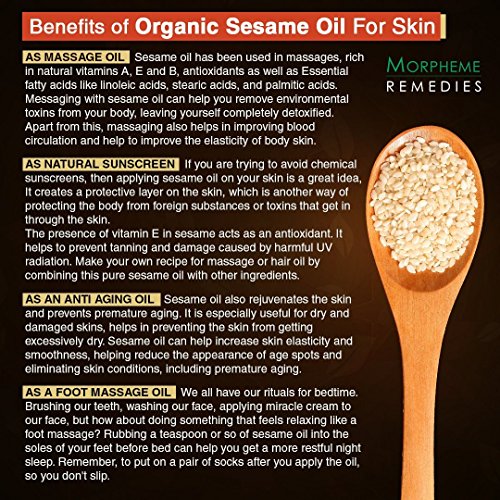 image for Morpheme Remedies Organic Sesame Oil (Pure ColdPressed Oil) For Hair, 