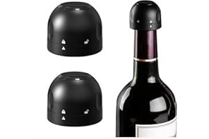 Champagne Stoppers 2pcs Wine Vacuum Stoppers Silicone Reusable ABS Wine Corks Black Leak Proof Saver Plug for Wine Beer Champ