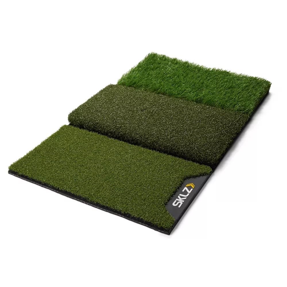 SKLZ Golf Practice Mat, Improve Your Game with Three-Surface Design, Durable 63.5cm x 40.6cm Mat for Tee Turf, Fairway Cut, 1st Cut Rough - Perfect for Home Use, Enhance Skills and Lower Handicap