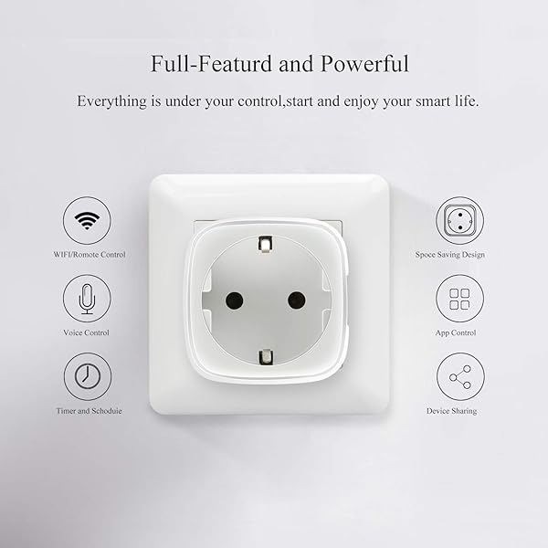 El enchufe inteligente HerePow 13A Wifi se puede utilizar con Alexa y Google Home interruptor de enchufe temporizador de control remoto inalmbrico No se requiere concentrador 2 4Ghz 4 paquetes
