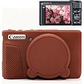 Frevyve Case for Canon PowerShot SX740 HS, SX730 HS Camera, Soft Silicone Protective Case, Slim Fit Sleeve with Removable Lens Cover and Screen Protector Accessories, Anti-Scratch (Dark Brown)