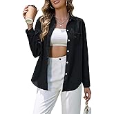 Hersuitful Denim Shirt Women Chambray Western Shirts Casual Long Sleeve Button Down Jean Tops