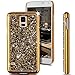 Galaxy S5 Case, ikasus Shiny Sparkle Bling Glitter Handcraft Crystal [Rhinestone Diamond] Hard Plastic Plated Slim Case Cover Full Cover Protective Case for Samsung Galaxy S5 / Galaxy SV i9600 (Gold)