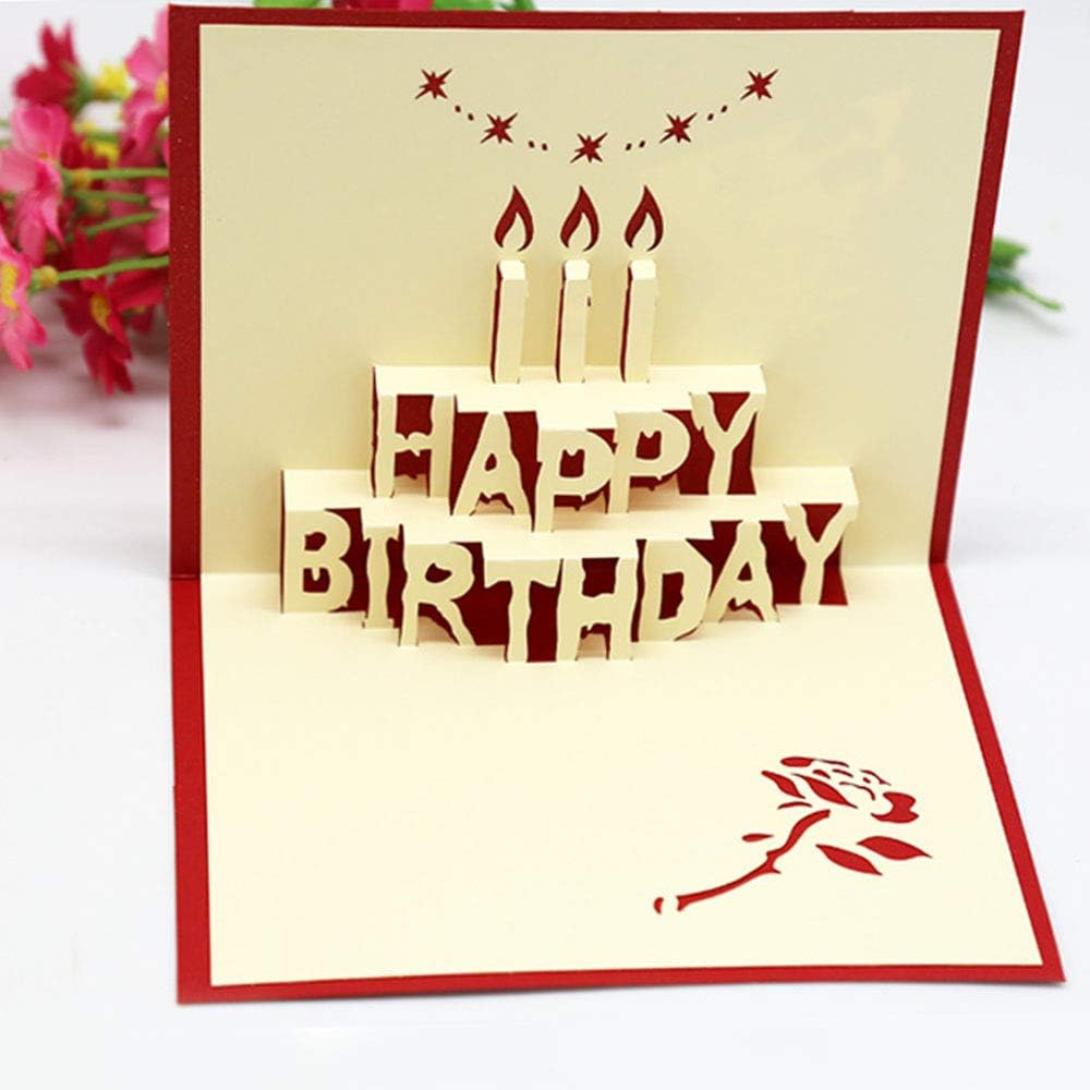 Amazon Eve Happy Birthday 3dポップアップグリーティングカードハッピーバースデーカードかわいいバースデーグリーティングカード立体紙彫刻はがき3d Greeting Card ポストカード 絵柄付はがき 文房具 オフィス用品