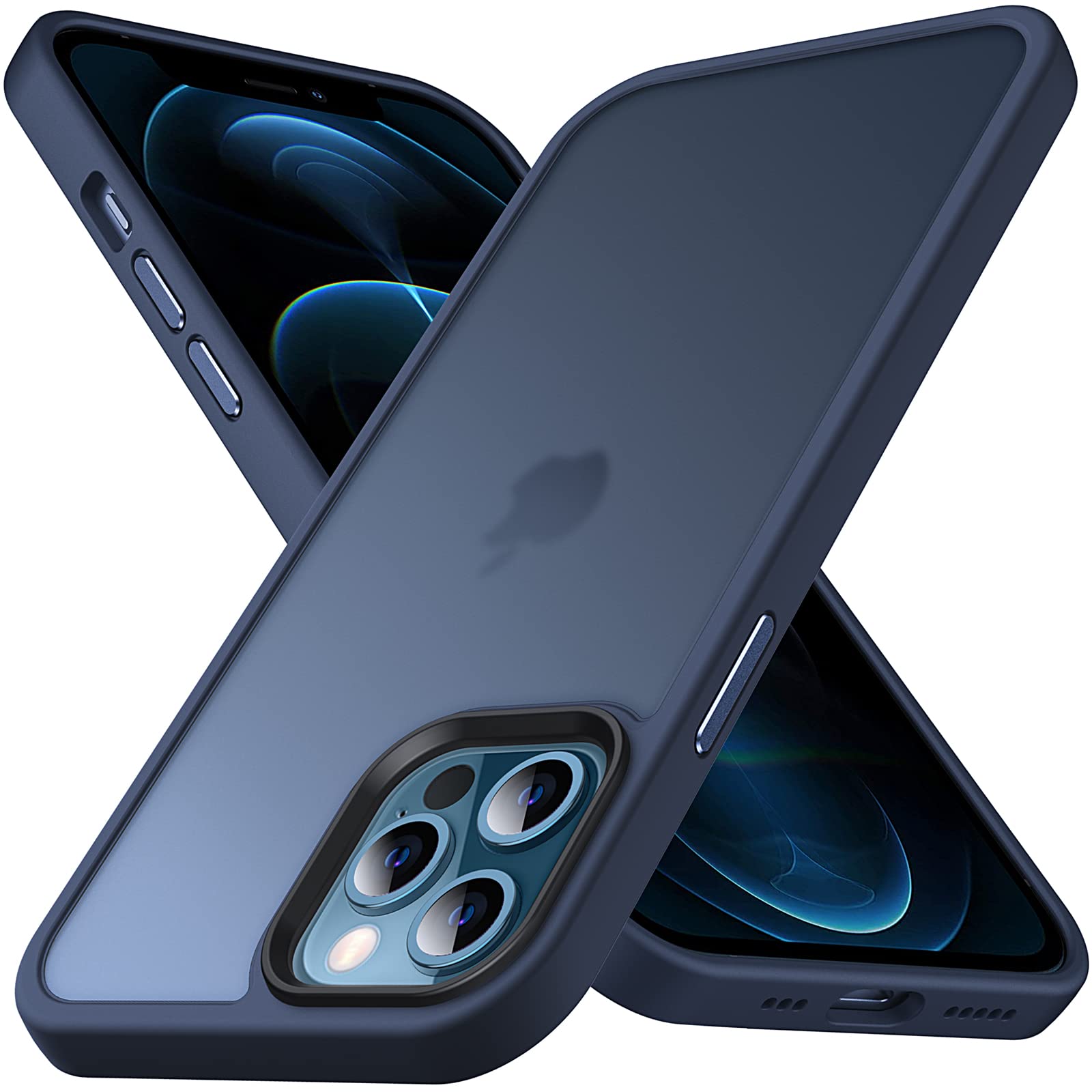 Anqrp Designed for iPhone 12 Pro Max Case, [Military Shockproof] Super Soft Silicone Slim Translucent Matte Protective Phone Cover, Compatible with iPhone 12 Pro Max 6.7", Blue — image 1