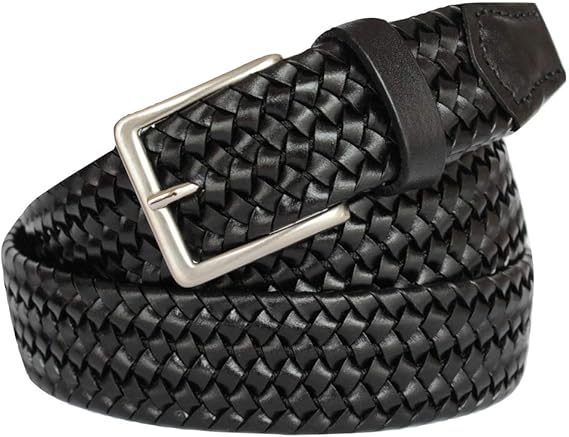 Gloop Cintura Elastica In Pelle Intrecciata Unisex - Colorata, Senza Buchi, Lunghezza Totale 120 Cm, Vestibilità Regolabile