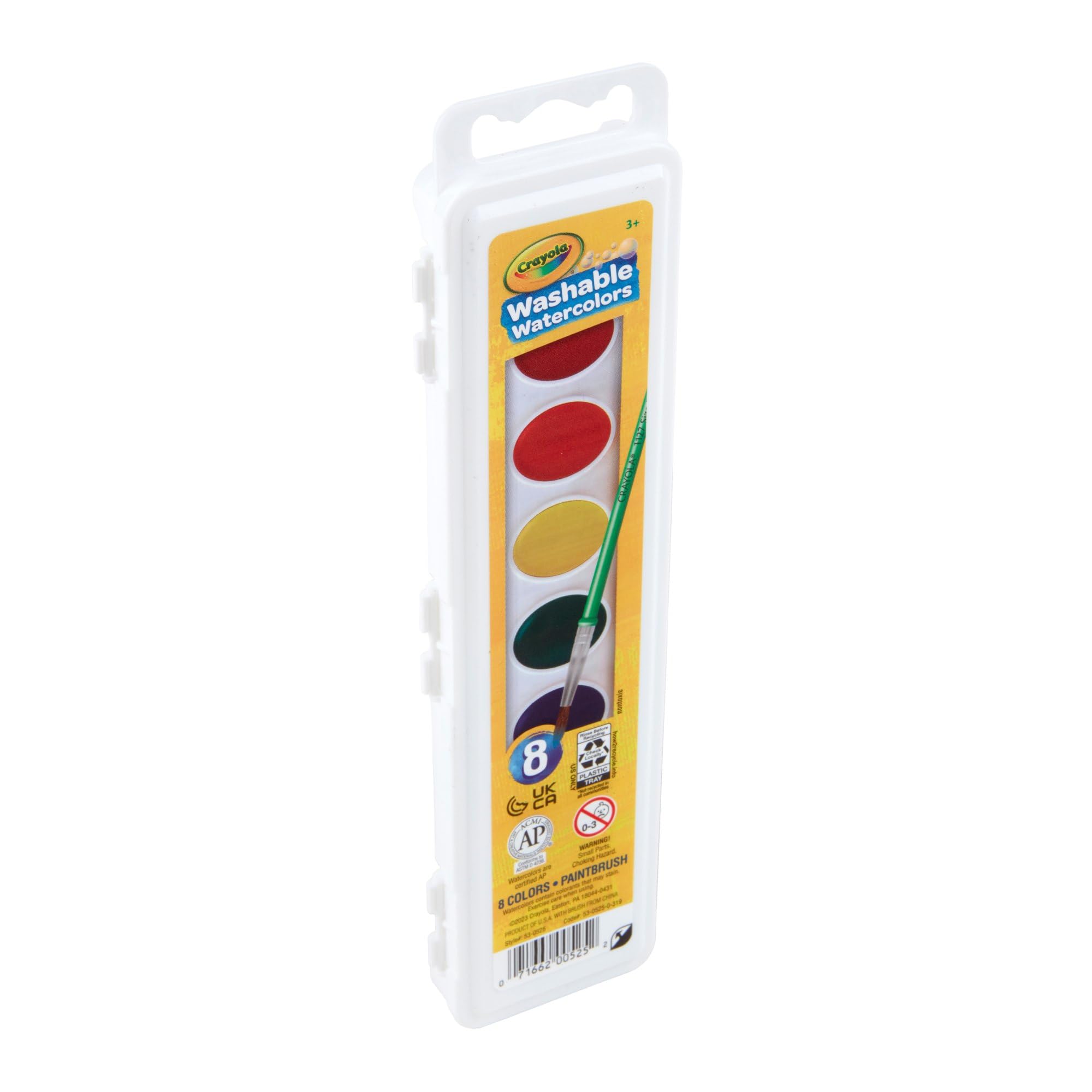 Crayola Washable Watercolors, Kids Paint Set, 8ct