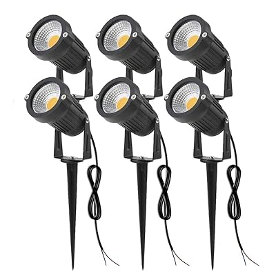 Sunriver 6W LED Landscape Lights 12V 24V Outdoor Spotlight Led Pathway Lights Low Voltage Landscape Lighting Waterproof for Driveway, Yard, Lawn, Flood, Outdoor Garden Lights (6 Pack, Warm White)