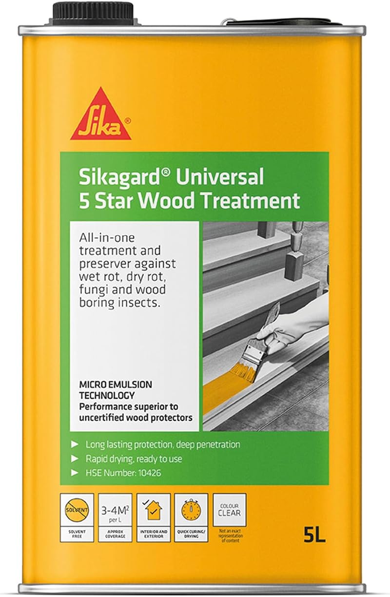 Sika Sikagard 5 Star Wood Treatment Clear 5L for Rot & Insect Protection