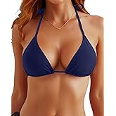 Tempt Me Women Triangle Bikini Top String Halter Bathing Suits Top Only No Bottom