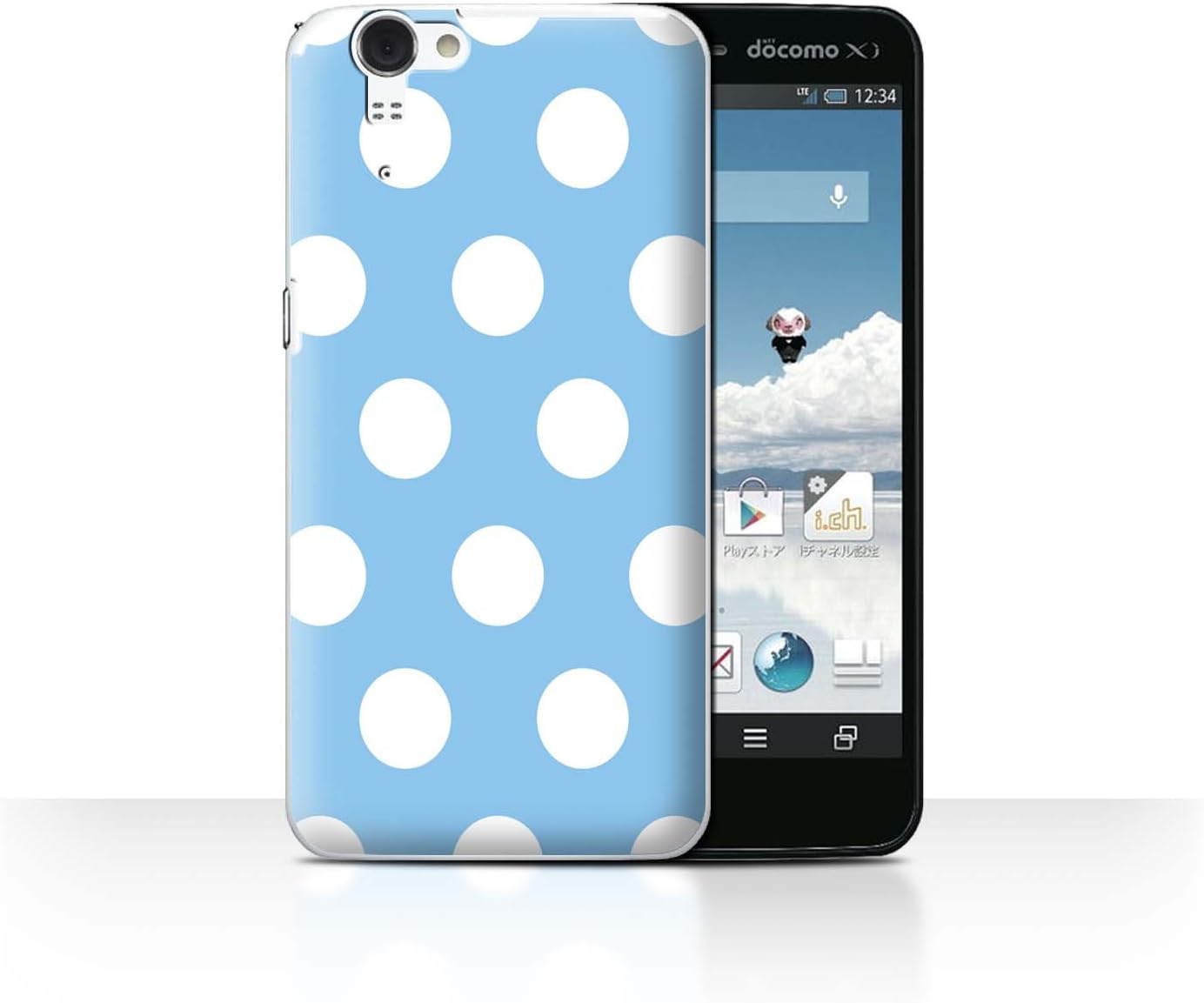 STUFF4 Phone Case / Cover for Sharp Aquos Zeta SH-01F/Docomo / Light Blue Design / Polka Dot Pattern Collection