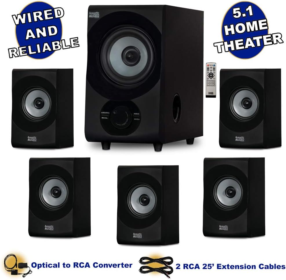 Amazon.com: Acoustic Audio AA5172 Home 5.1 Bluetooth Speaker System