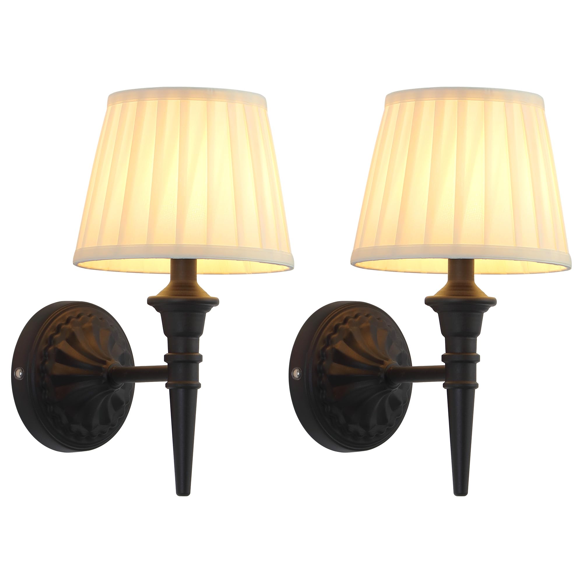 Photo 1 of KDG Cordless Wall Sconces Set of 2, Small Wireless 5200mAh Rechargeable Battery Fabric LED Wall Lamps, Portables Lightings for Wall Painting, Living Room, Bedroom, Hallway, Gifts, Night Light (Black)