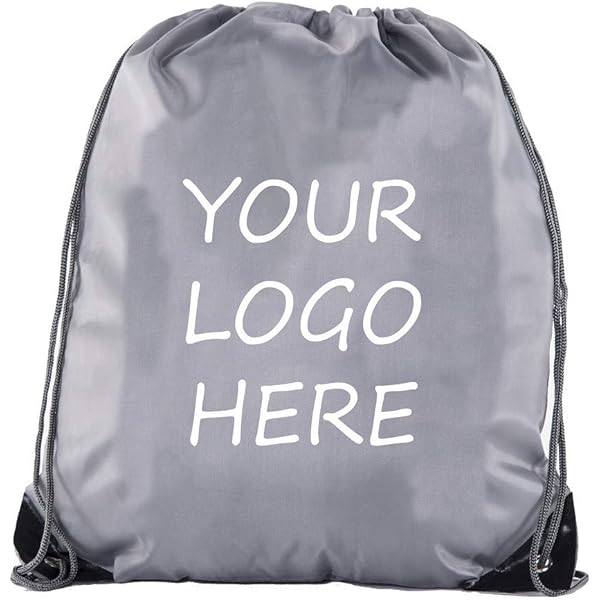 100-Pack Custom Urban Shiny Drawstring Bags - Silver Bulk Party Favors & Event Giveaways