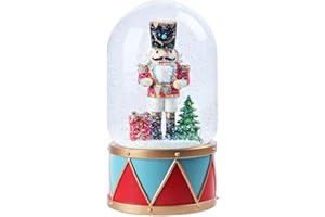 MUMTOP Christmas Snow Globes, Nutcracker Snow Globes with Music Lighted Swirling Glitter Clockwork Water Globe for Home Chapel Christmas Decor