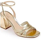 Jewel Badgley Mischka Michelle Metallic Strappy Block Heels