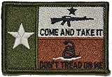 Texas State Flag with Come & Take It AR15 and Gadsden Snake - 3x2 Hat Patch (Multicam)
