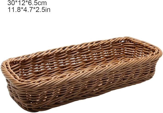 Rlorie Cesta de Mimbre Rectangular, Cesta de Almacenamiento de