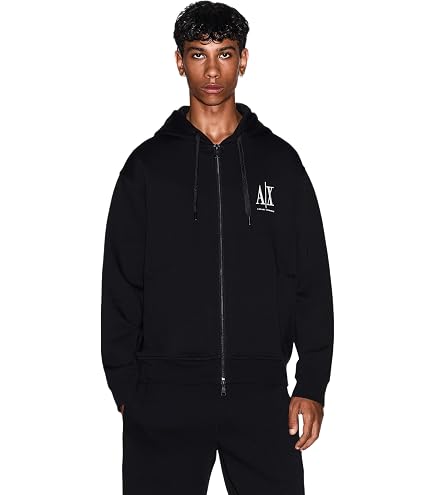 Armani Exchange Men's Icon Project Embroidered Zip Up Hooded