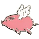 PinMart's Cute Pink Flying Pig Trendy Enamel Lapel Pin