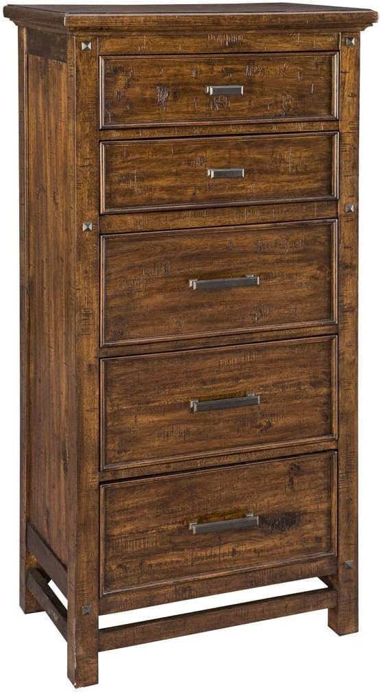 Intercon Wolf Creek Rustic Vintage Acacia 5-Drawer Lingerie Chest