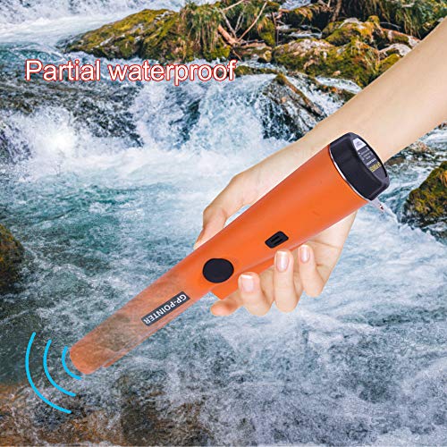 Litthing Metal Detector Pinpointer, Portable Treasure Pinpointing Finder Probe with Belt Holster for Adults and Kids (Orange)