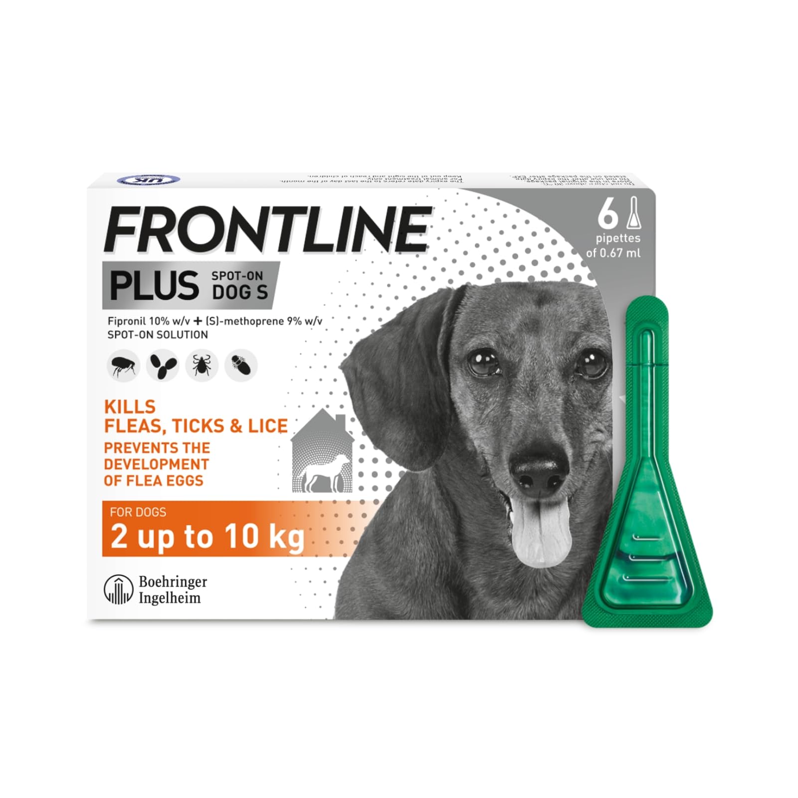 FRONTLINE Plus Flea & Tick Treatment for Small Dogs - 6 Pipettes