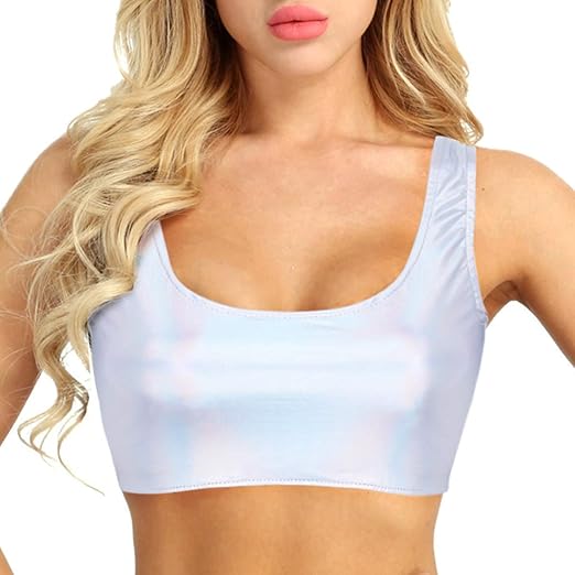 holographic crop top amazon