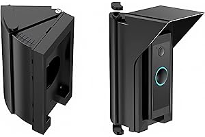 OLAIKE Waterproof Adjustable (30 to 60 Degree) Angle Mount for Doorbell Wired, Doorbell Angle Mount, Expand The View Area, Mounting Plate Wedge Corner Kit/Anti-Glare/Rain Shield,Black