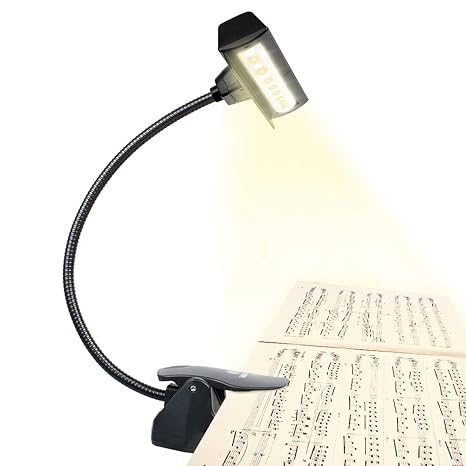Professional 3000K-6000K Super Bright 19 LED Music Stand Light, Clip On Orchestra Piano
