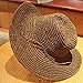 Tinksky Summer Sun Hat Beach Straw Cap Folding Women's Wide Floppy Brim Hat,Brown Coffee, head size 56cm-58cm