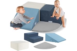 CAPAKIDS Large 4 Pcs Climbing Toys for Toddlers 1-3 Inside, Oderless & Skin-Friendly Toddler Climbing Toys Indoor, Foam Climbing Blocks for Toddlers with Velcro to Keep Them Together Ideal Gift