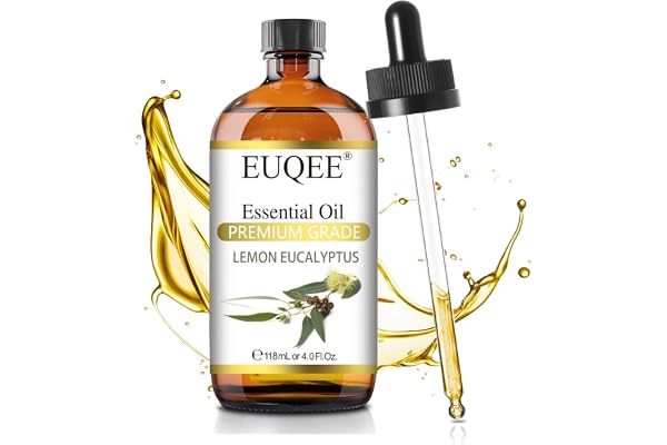 EUQEE Lemon Eucalyptus Essential Oil 118ML Pure Lemon Eucalyptus Oil for Spary, Diffuser, Indoors, Outdoors, Aromatherapy, So
