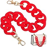 ABOOFAN Purse Chain Strap, Acrylic Bag Chain Strap Replacement, Short Purse Extender Charms for Handbags Crossbody Shouder Bags Accessory DIY Crafts (Red)