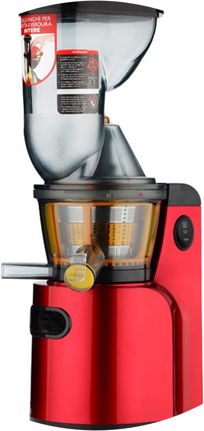 Juicer Slow Masticating Juicer Extractor, Cold Press Juicer Machine, Quiet Motor And Reverse Function,Red,Eu,220-240V