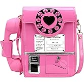 KUANG! Women Reflective Fashion Telephone Shaped Shoulder Bag Ladies Novelty Microphone Crossbody Bag Chain Purse for Girls