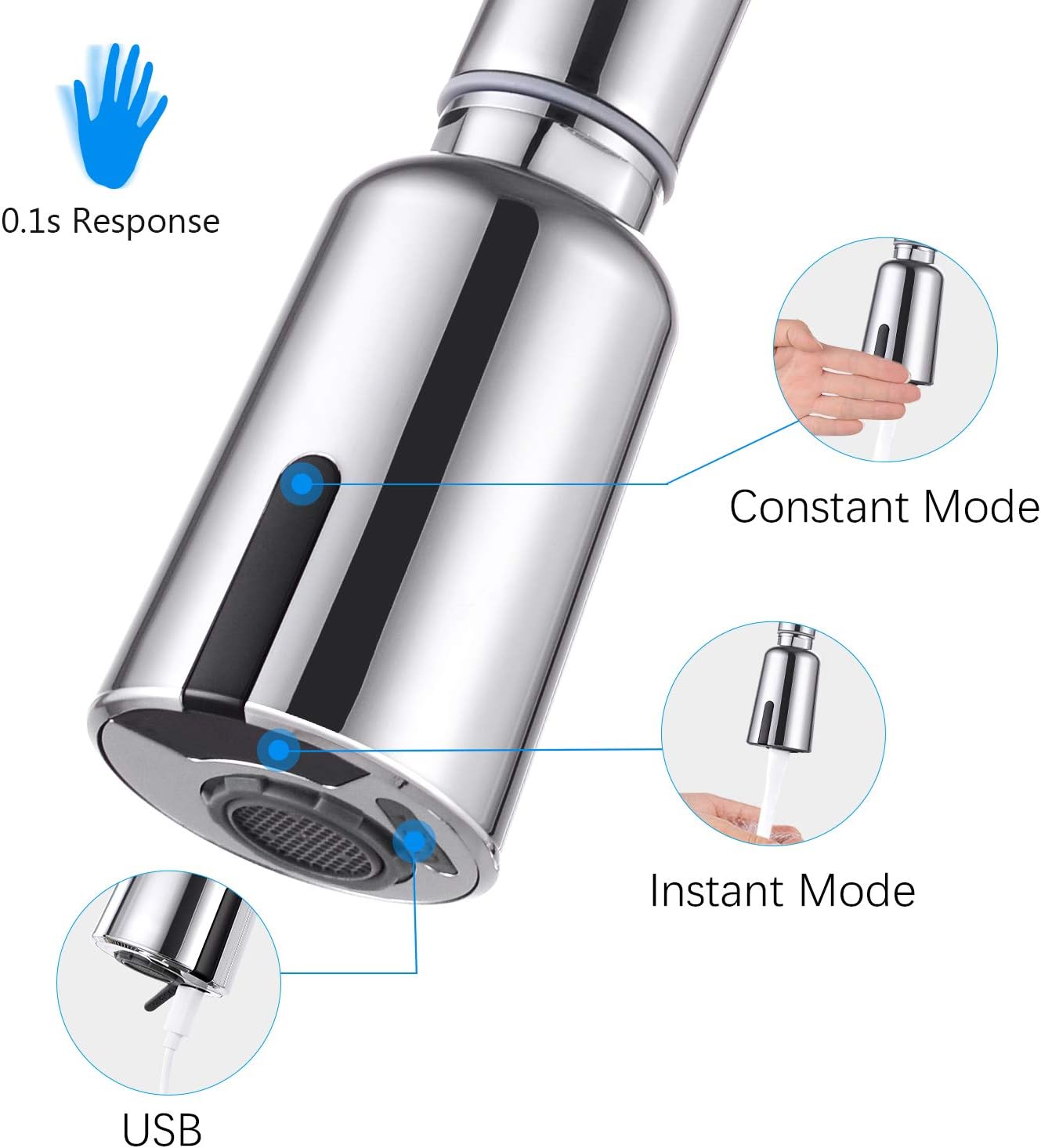 Qomolangma Touchless Automatic Motion Sensor Faucet Adapter for Kitchen