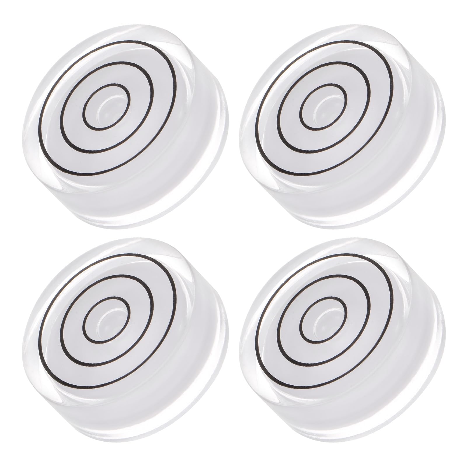 Kozelo 4pcs Small Circular Bubble Spirit Levels - [32mm Diameter 12mm Thickness] Mini Round RV Bullseye Level Leveling Tools for Travel Trailer Turntable Camera, White