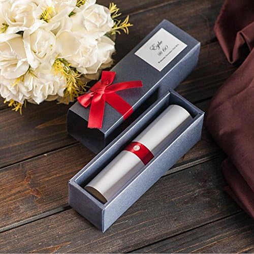 Scroll Box Wedding Invitations Card Black Color with Red Ribbon Bow and Pearl Custom Box Birthday Party Invitations Kit SCK915 (50pcs)