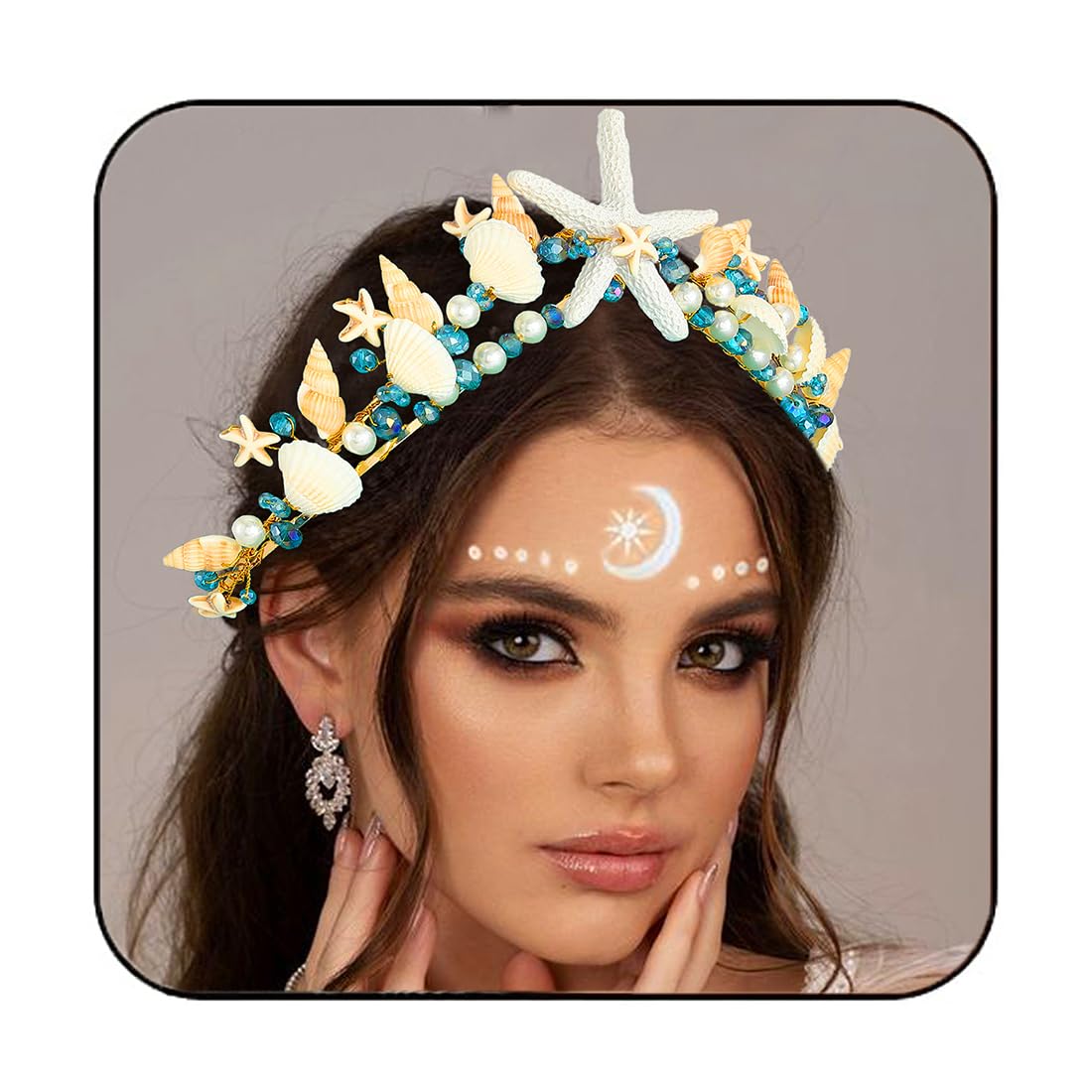 Fashband Boho Starfish Bride Wedding Tiaras and Crowns Gold Seashell Bridal Headbands Sea Star Beach Wedding Headwear for Women