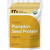 Micro Ingredients Organic Pumpkin Seed Protein Powder, 2lb | Raw Plant-Based Protein | Single-Ingredient Powder | Smooth Texture &amp; Versatile Use | Non-GMO, Soy Free